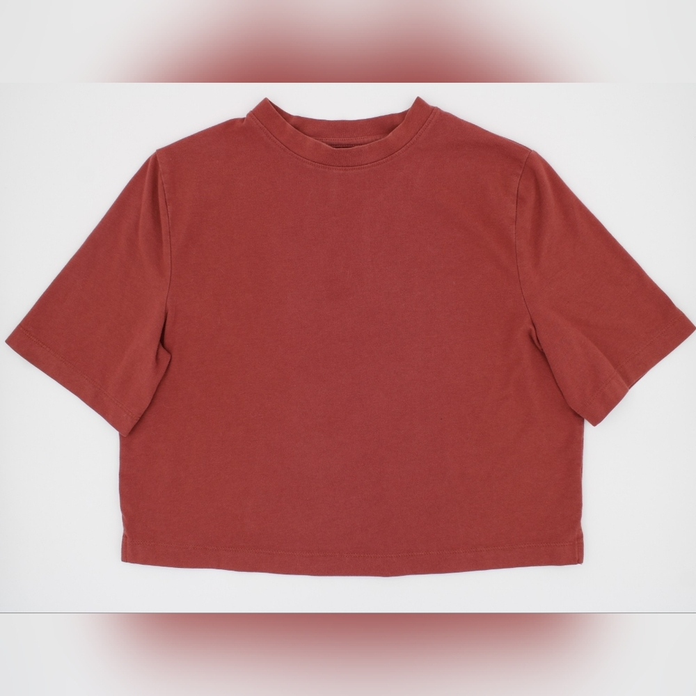 Dusty Vintage Short Sleeve Modest Crop Top – Size XS